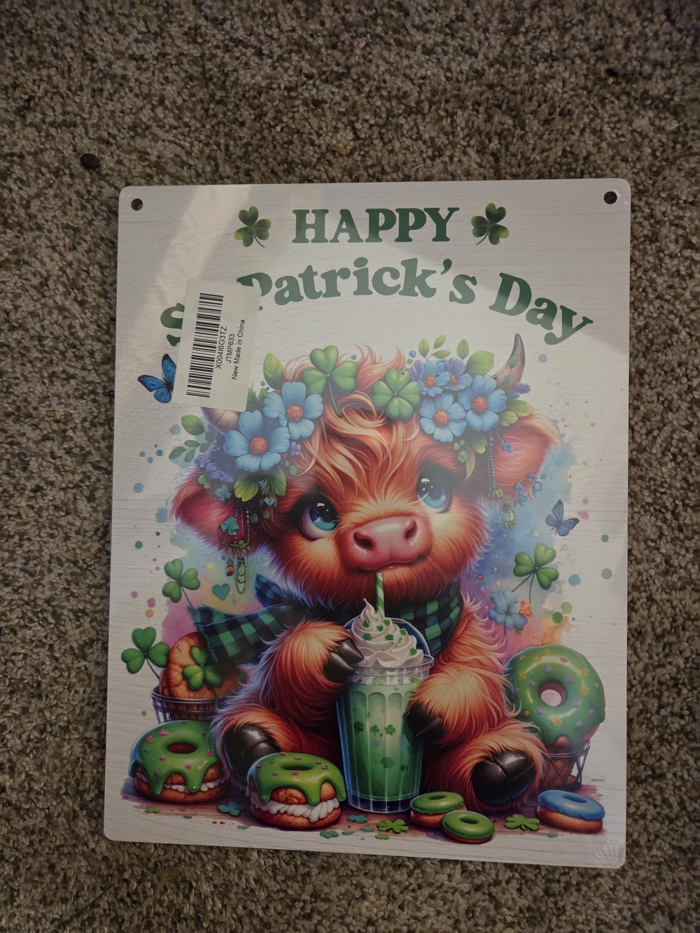 Source Unknown St. Patrick's Day Sign - Green, Blue, Orange, Pink
